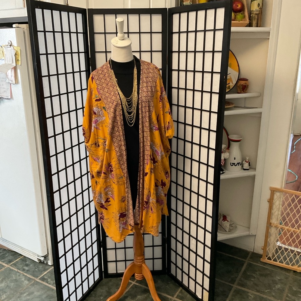 Floral Yellow Kimono Jacket